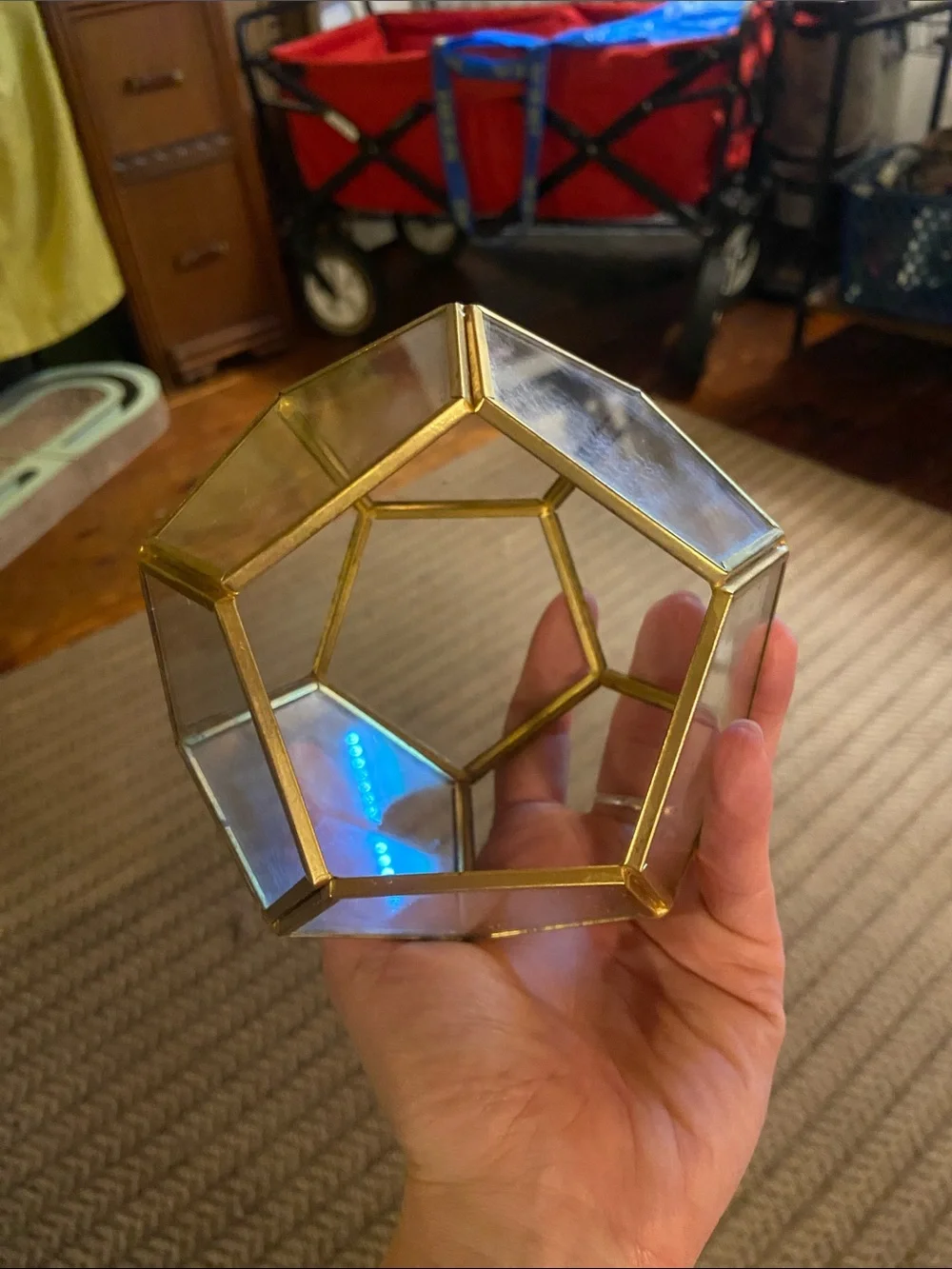 Gold Glass Geometric Terrarium Vase - Unbranded